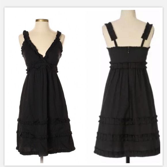 Anthropologie Dresses & Skirts - Anthropologie Left Of Center Black Ruffle Dress Size 8